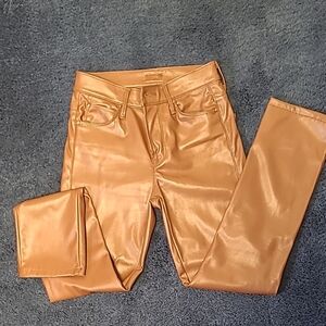 Mother Brown Faux Leather pants. Great Condition. Size 25.